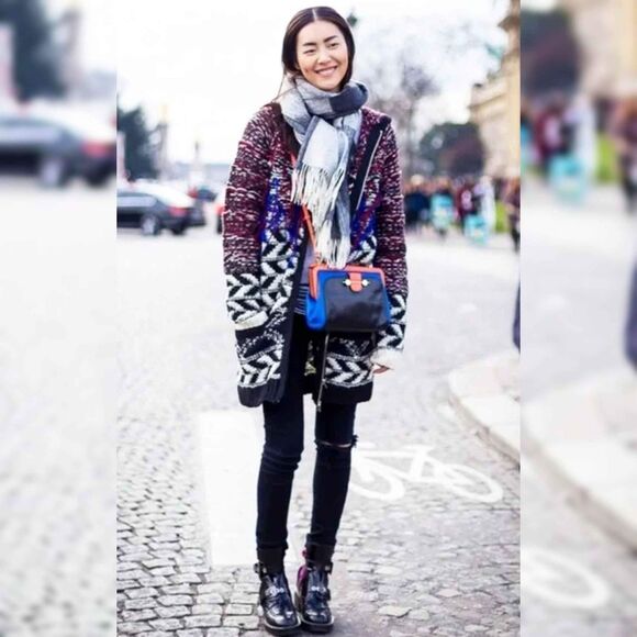 Isabel Marant pour H&M Fringe Woven Hoodie Zip Cardigan - Picture 4 of 7